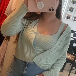 Abercrombie Cropped Tank and Cardigan Set